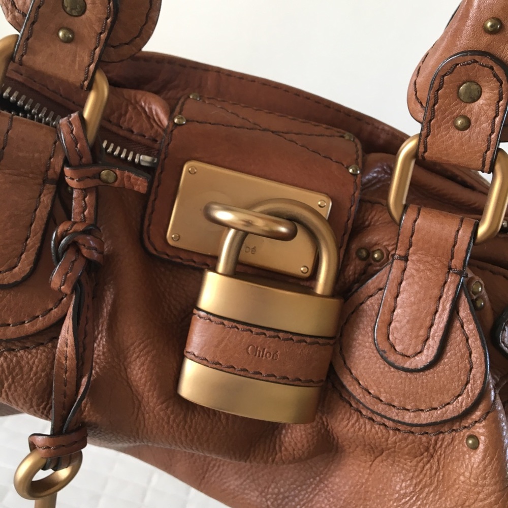 Authentic Chloe Paddington Leather Padlock Satchel